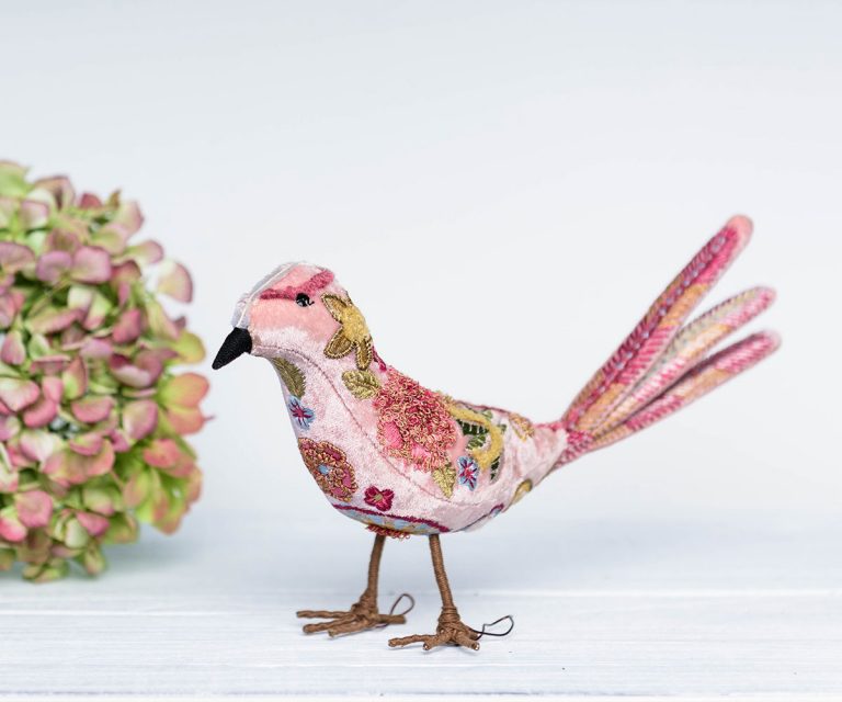 rose pink silk velvet bird Archives - Donna Hoyle Design